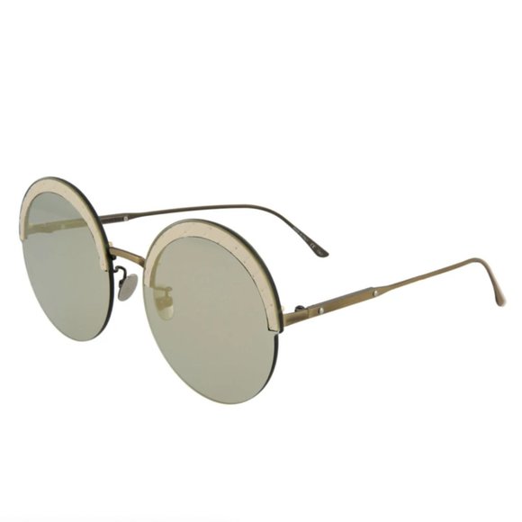 Bottega Veneta Unisex Gold and Tan Metal Sunglasses!